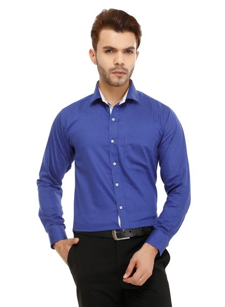 Shirts Cotton Club Wear Slim Fit Basic Collar Full Sleeve Printed La Scoot